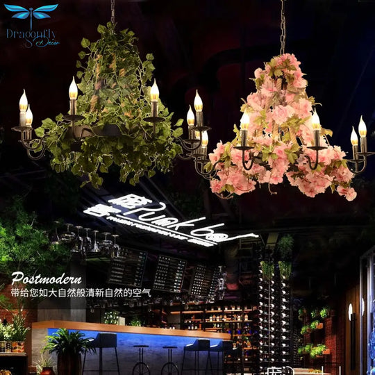 Plants Pendant Light Creative Music Restaurant Milk Tea Shop Bar Hot Pot Cherry Blossom Simulation