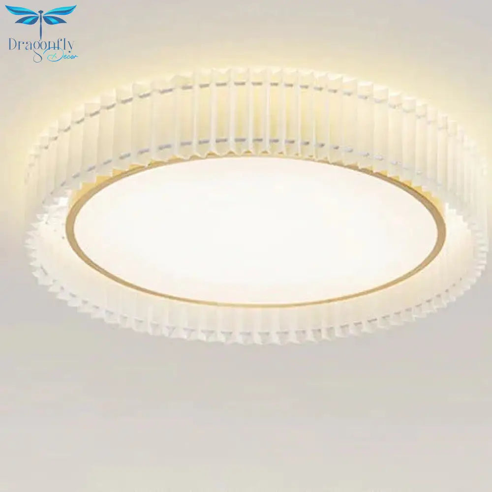 Pleated Simple Master Bedroom Lamp Romantic And Warm Artistic Design Round Ceiling