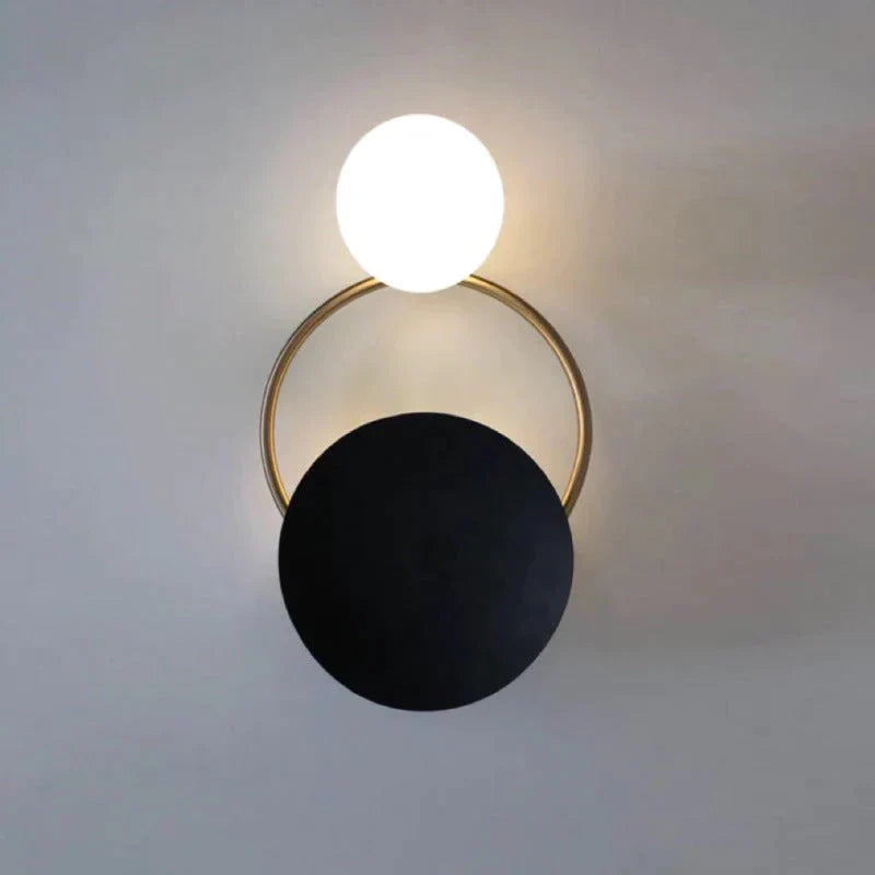 Post - Modern Personality Circle Copper Wall Lamp Creative Living Room Bedroom Hallway Hallroom