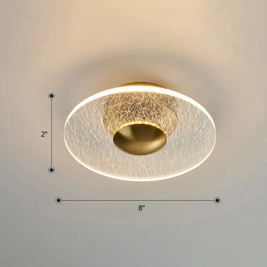 Postmodern Clear Acrylic Disc Semi Flush Mount Lamp Led Ceiling Light For Corridor / Third Gear