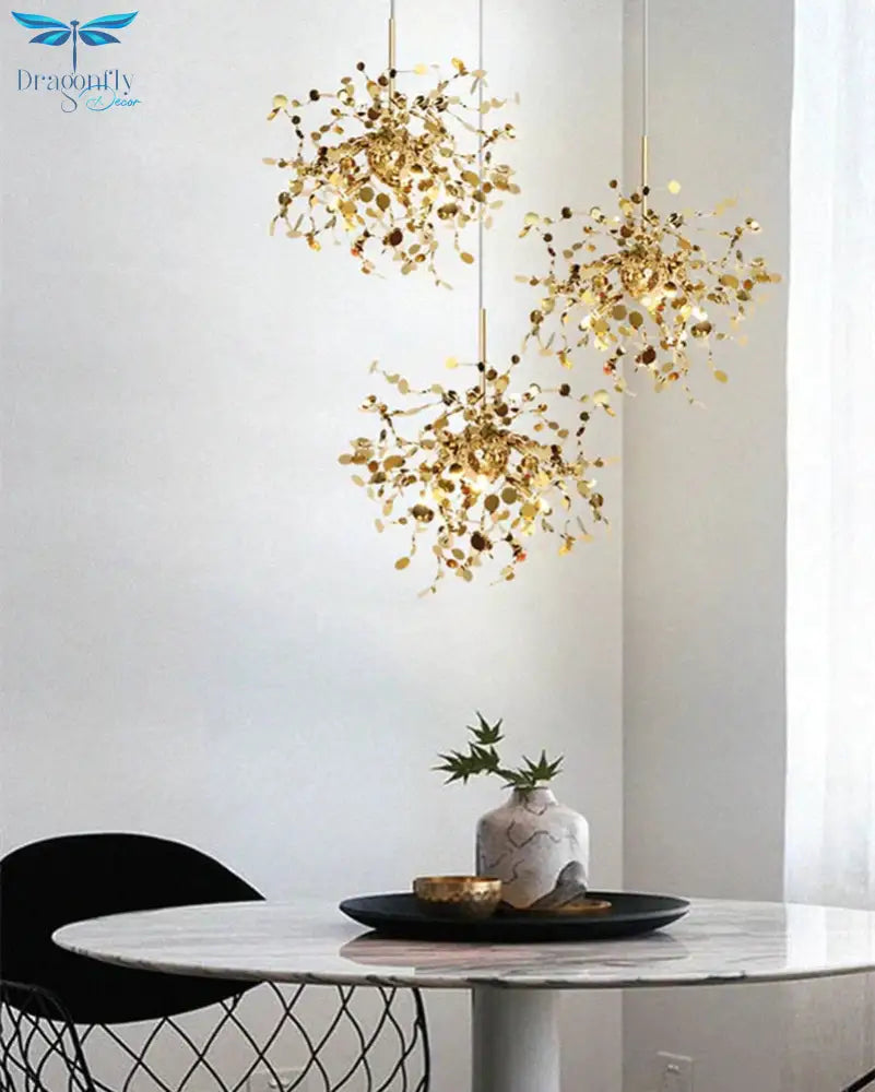 Postmodern Individual G9 Leaf Pendant Light Industrial Lamp Metal Hanging Lights Loft Suspension