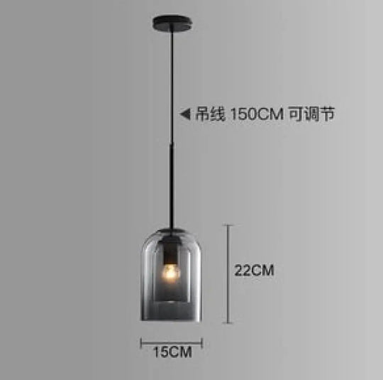 Postmodern Nordic Double Glass Pendant Light - Stylish Luminaire For Bedroom Dining Room And Bar