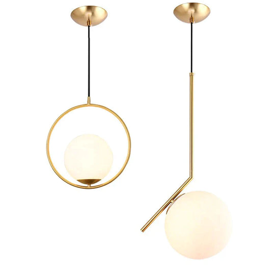 Danish Nordic Modern Round Glass Ball Chandelier For Bedroom Cafe Restaurant Bar Indoor Lighting