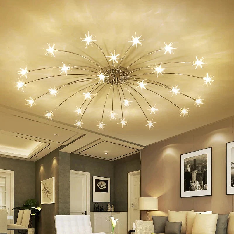 Modern Ice Flower Glass Ceiling Light Bedroom Kitchen Children Room Sky Star Lamp Designer Lighting