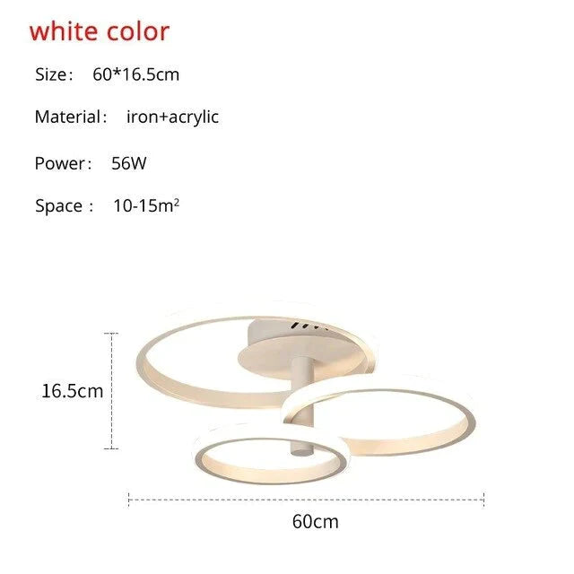 New Design Led Ceiling Light For Living Room Dining Bedroom White Coffee Finnished Indoor Home