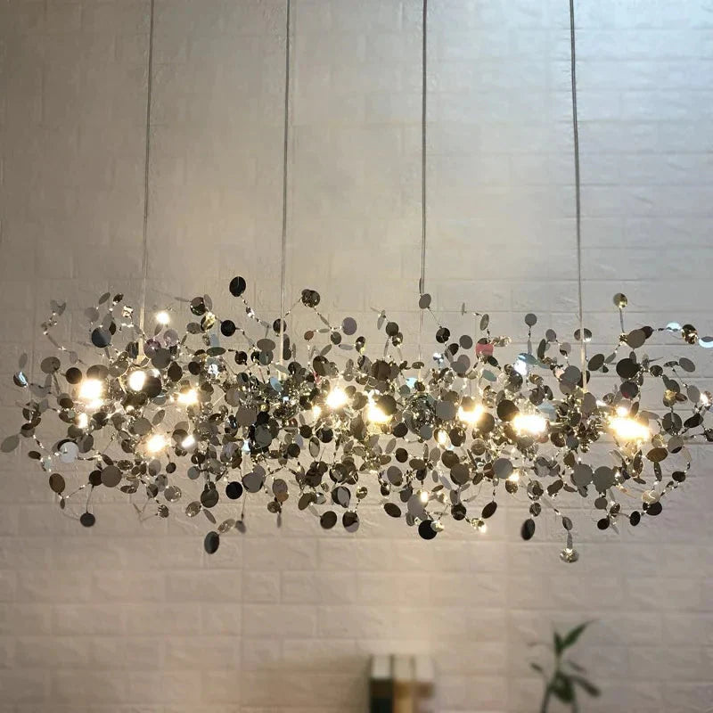 Postmodern Individual G9 Leaf Pendant Light Industrial Lamp Metal Hanging Lights Loft Suspension