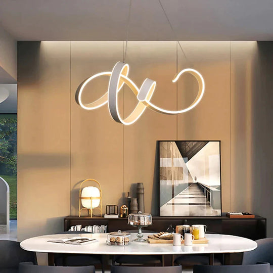 Modern Led Pendant Light For Kitchen Dining Room Living Suspension Luminaire Hanging White Color