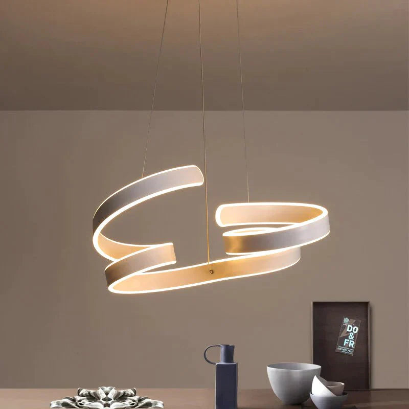 Modern Led Pendant Light For Kitchen Dining Room Living Suspension Luminaire Hanging White Color