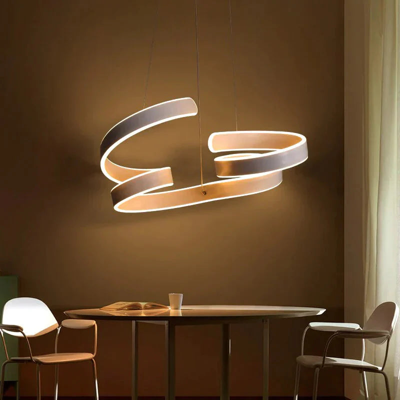 Modern Led Pendant Light For Kitchen Dining Room Living Suspension Luminaire Hanging White Color