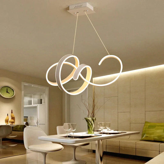 Modern Led Pendant Light For Kitchen Dining Room Living Suspension Luminaire Hanging White Color