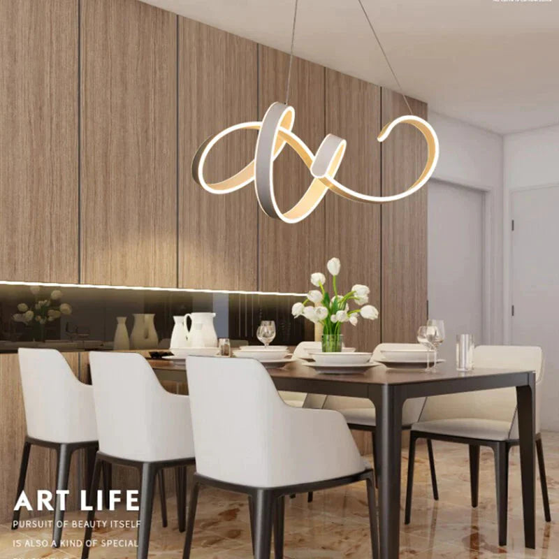 Modern Led Pendant Light For Kitchen Dining Room Living Suspension Luminaire Hanging White Color