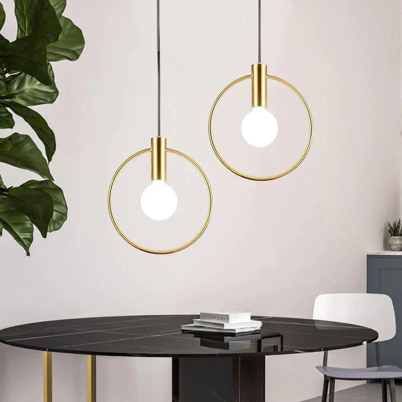 Modern Led Round Glass Ball Pendant Lights Iron E14 Lamps Hanging Light Fixture For Living Room