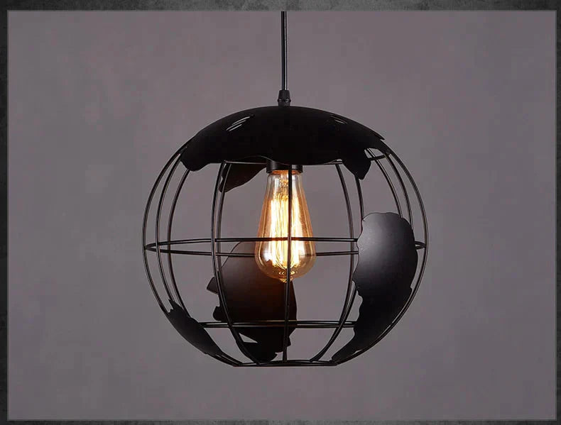Nordic Led Globe Pendant Lamp Iron Black / White Cafe Living Room Bar Office Ceiling Children
