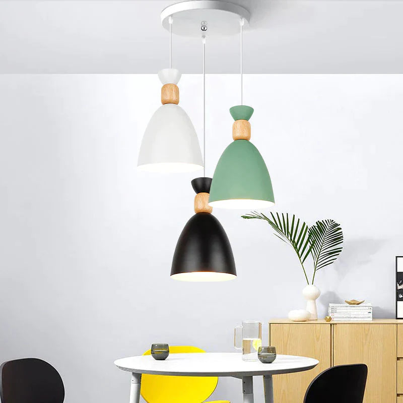 Led Pendant Lamp Modern Hanging Lights Lighting Wood For Restaurant Dining Room Bedroom