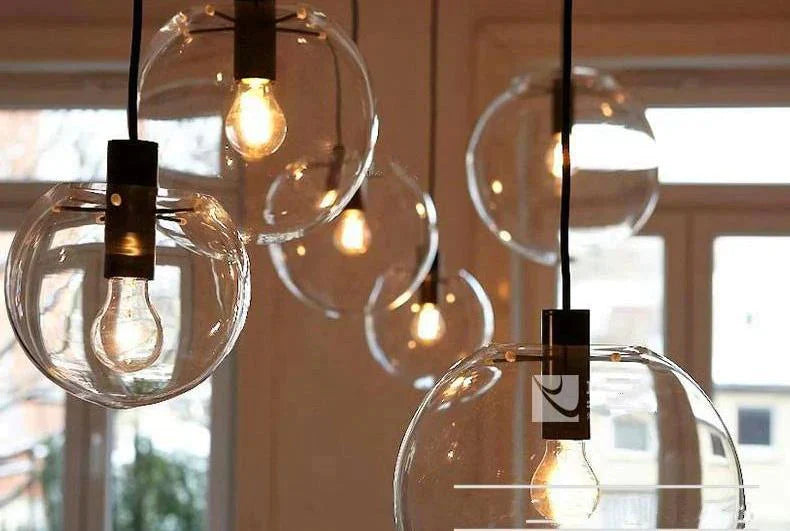 Nordic Modern Minimalist Glass Ball Pendant Lamp Single-Head Restaurant Bar Light E27