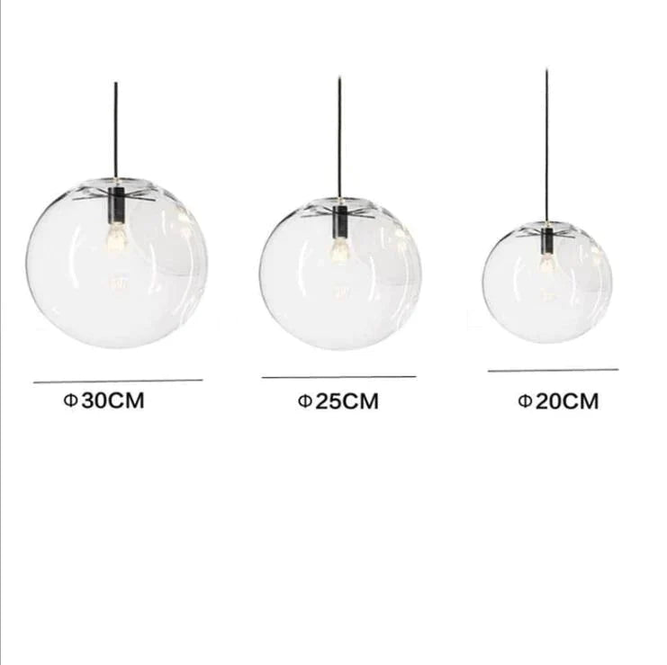 Nordic Modern Minimalist Glass Ball Pendant Lamp Single-Head Restaurant Bar Light E27