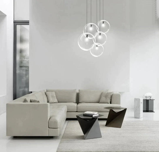 Nordic Modern Minimalist Glass Ball Pendant Lamp Single-Head Restaurant Bar Light E27