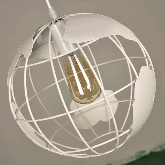 Modern Globe Pendant Lights Black/White Lamps For Bar/Restaurant Hollow Ball Ceiling Fixtures Light