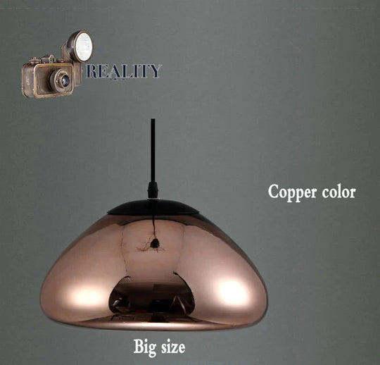 Modern Gold Bronze Sliver Shade Mirror Pendant Light E27 Led Glass Lamp Christmas Ball Lighting