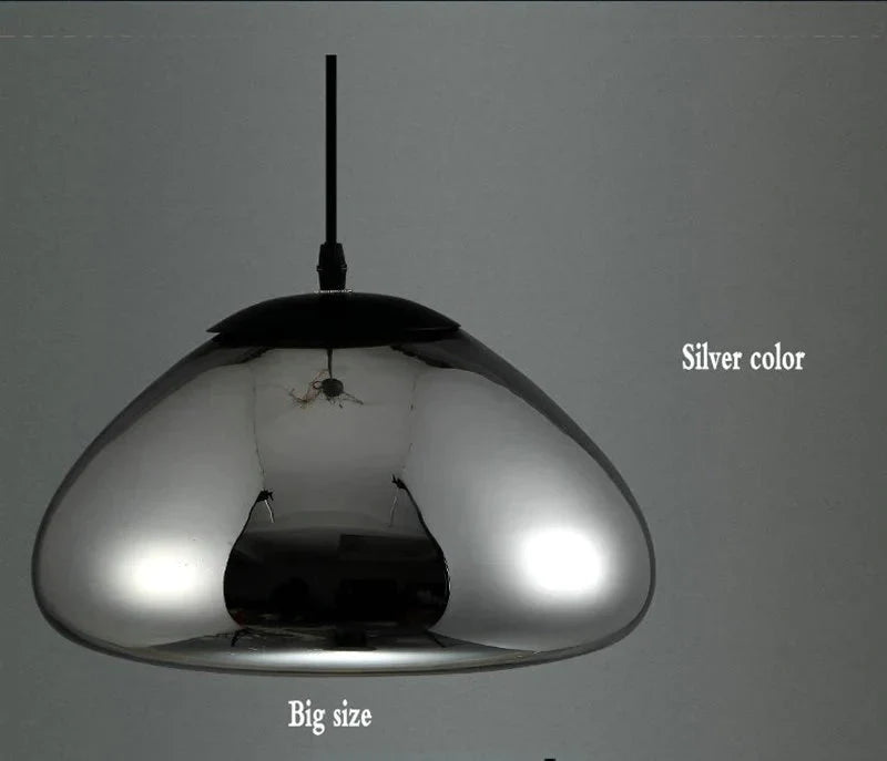 Modern Gold Bronze Sliver Shade Mirror Pendant Light E27 Led Glass Lamp Christmas Ball Lighting