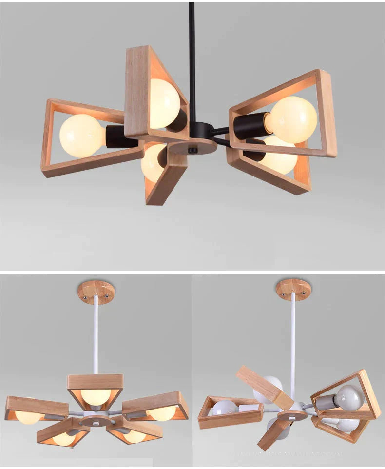 Modern Pendant Lamp Lights Kitchen Island Dining Living Room Decoration Low Ceiling Branch Wood