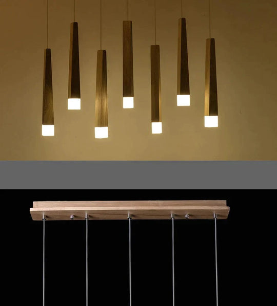 Wood Stick Pendant Lamp Light Modern Bedside Natural Pipe Lights