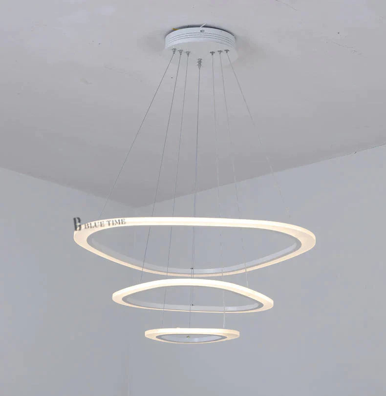 Black&White Modern Led Pendant Light For Living Room Bedroom Dining Lustre Acrylic Cricles Led
