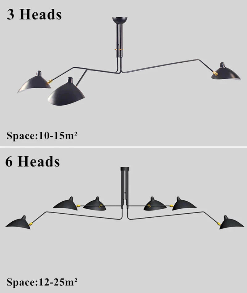 Modern Multi Heads Nordic Retro Pendant Lamps Stores Restaurants Designer Creative Light For