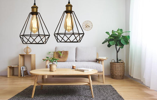 Modern Industrial Vintage Cage Pendant Light Iron Art Diamond Pyramid Wrought Home Ceiling Lamp