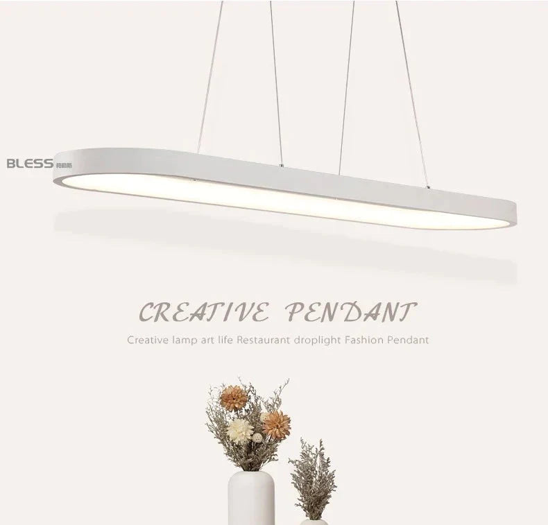 New Creative Modern Led Pendant Lights Kitchen Acrylic + Metal Suspension Hanging Cceiling Lamp For