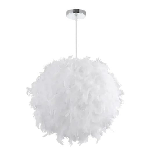 Pendant Feather Lamp Romantic Dreamlike Droplight Bedroom Living Room Parlor Hanging E26/E27 Max 60W