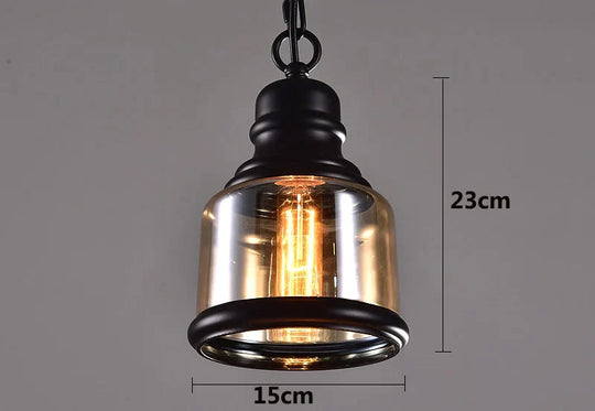 Vintage Loft Pendant Light Industrial Style Amber Glass Lamp Bar/Restaurant Retro Room Bar Bed 3