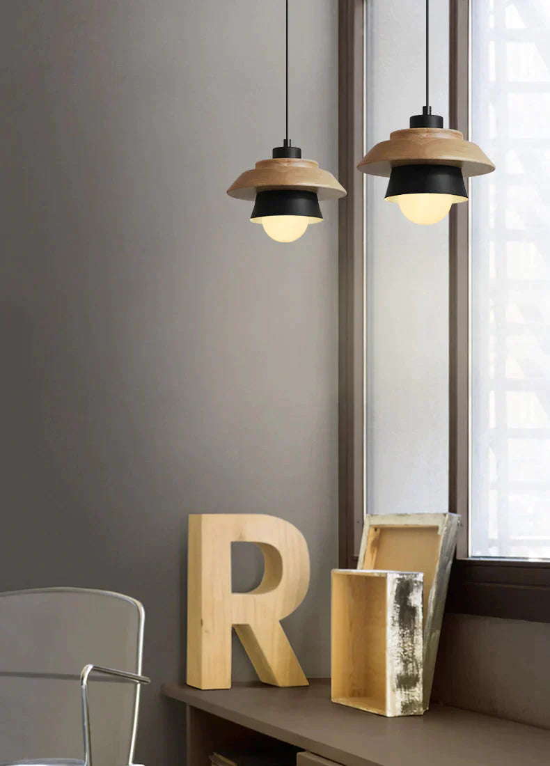 The Nordic Modern Minimalist Bedroom Small Chandelier Iron Wood Bowl Hall Creative Personality