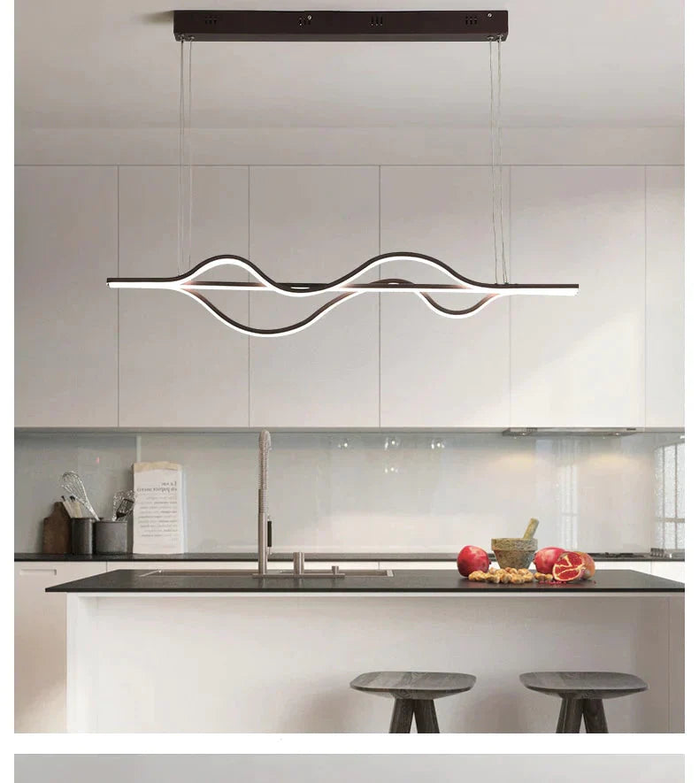 Length 1000Mm 37W Dimmable Rc New Arrival Modern Led Pendant Lights For Dining Room Kitchen Bar Lamp