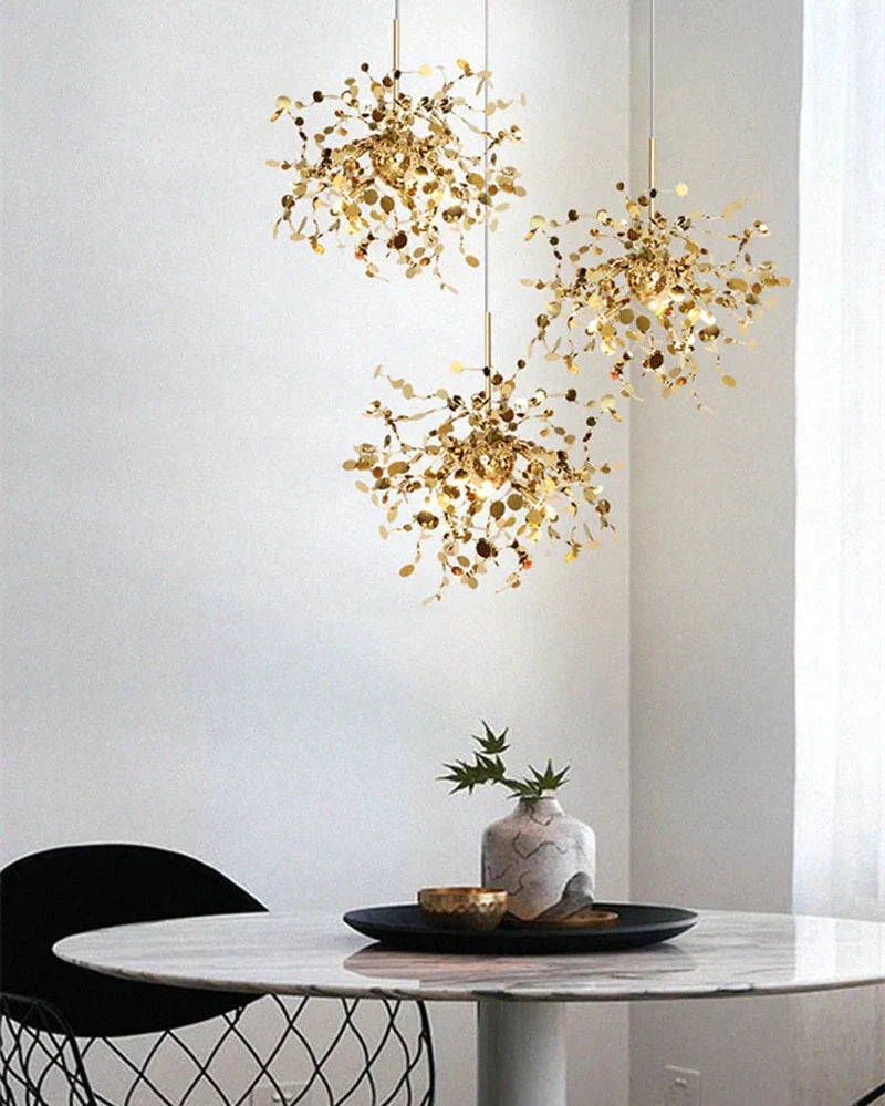 Postmodern Individual G9 Leaf Pendant Light Industrial Lamp Metal Hanging Lights Loft Suspension