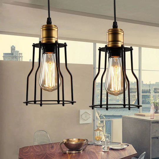 Loft Industrial Pendant Lights American Vintage Bar/Restaurant Lamps Black E27 Antique Edison