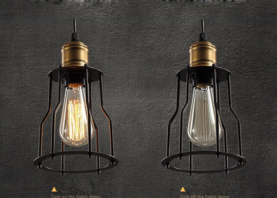 Loft Industrial Pendant Lights American Vintage Bar/Restaurant Lamps Black E27 Antique Edison