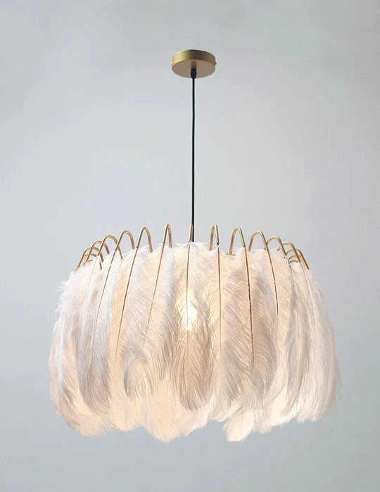 Feather Lamp Lukloy Modern Nordic Fairy Chandelier Loft Pendant Lights Living Suspension Lighting