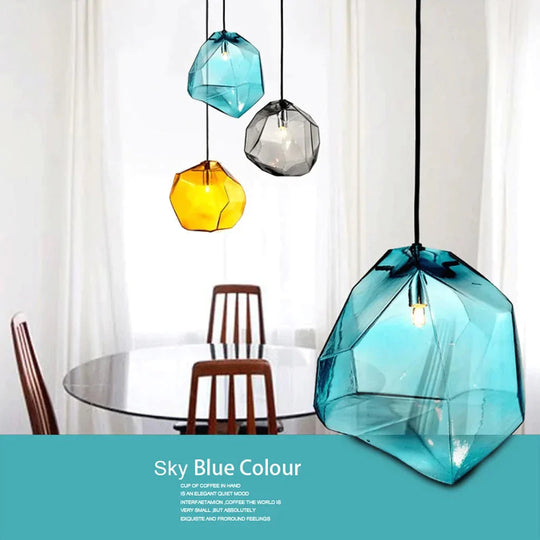 Modern Minimalist Pendant Lights Creative Colorful Glass Lamps Restaurant Led Indoor Home Lighting