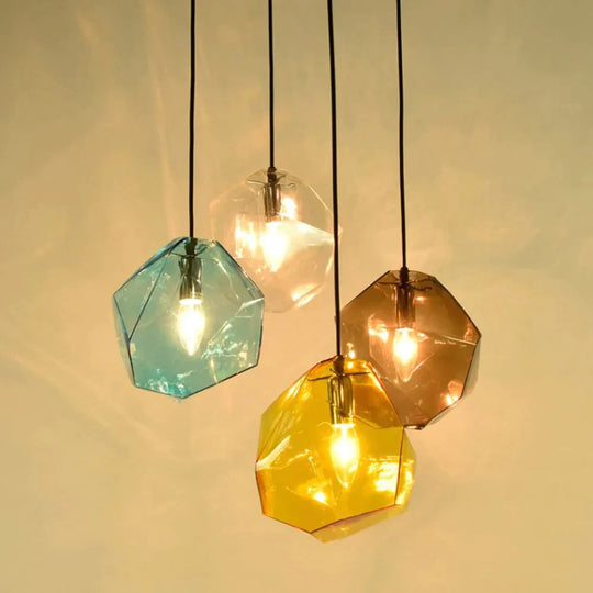 Modern Minimalist Pendant Lights Creative Colorful Glass Lamps Restaurant Led Indoor Home Lighting