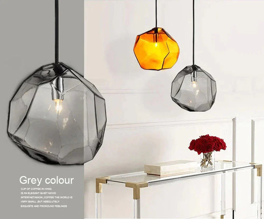 Modern Minimalist Pendant Lights Creative Colorful Glass Lamps Restaurant Led Indoor Home Lighting