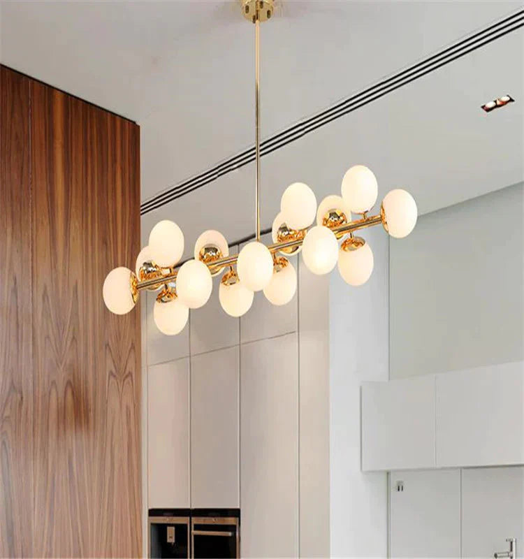 16 Heads Postmodern Gold Loft Pendant Light Art Creative Magic Beans Hang Dining Room Bar Kitchen