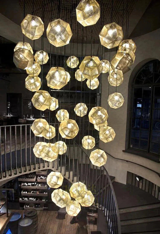 Modern Industrial Pendant Lights Hotel/Restaurant/Bar Lamps Gold/Silver Stainless Steel Art