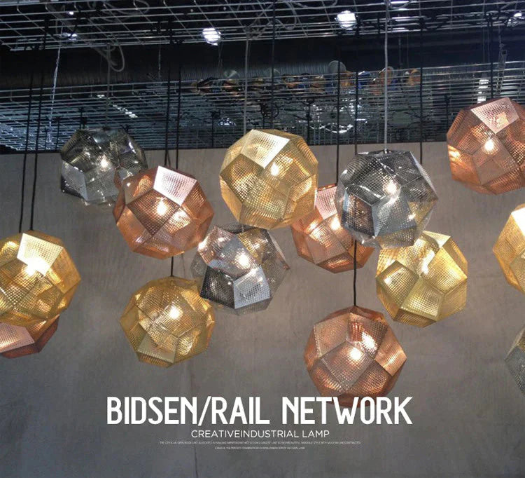 Modern Industrial Pendant Lights Hotel/Restaurant/Bar Lamps Gold/Silver Stainless Steel Art
