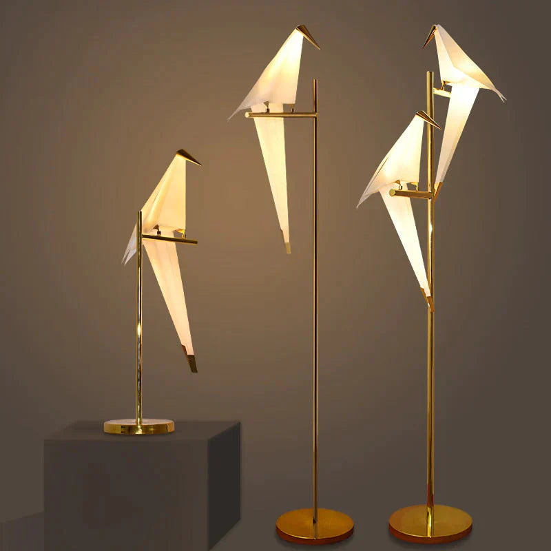 Nordic Bird Iron Pendant Light Paper Crane Led Lamp Suspension Luminaire Loft Living Room Restaurant