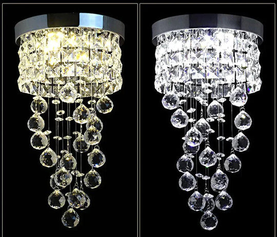 European Modern Led Crystal Aisle Lights Living Room Hallway Entrance Balcony Hotel Hanging Spiral