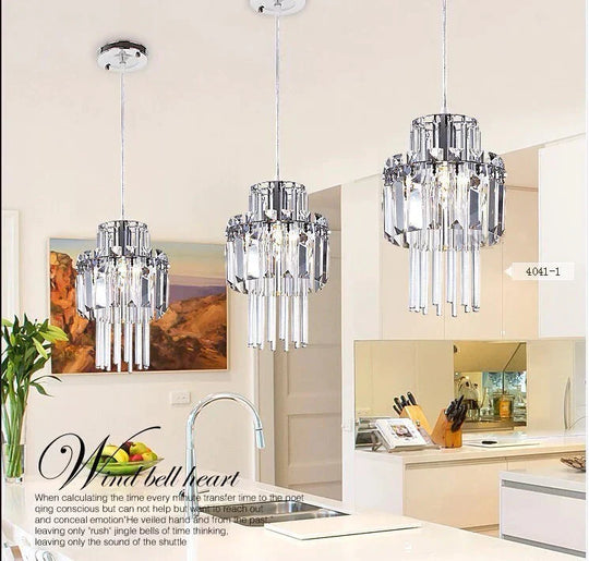 Creative Crystal Led Chandelier Pendant Lamp E14 Industrial Lustre Lamps For Kitchen Decorative