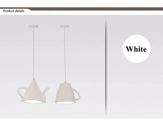 Modern Kitchen Lamp Resin Teapot Tea Cup Pendant Light Hanglamp Hanging Fixture For Dining Room