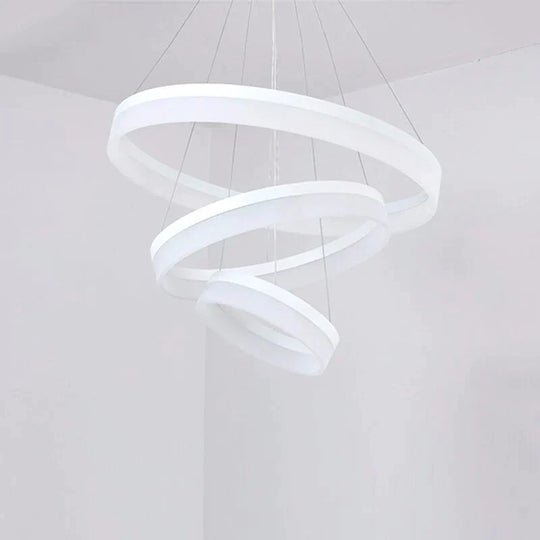 Modern Led Pendant Lights Fixtures For Living Dining Room Decor Rings Suspension Bedroom Lustre