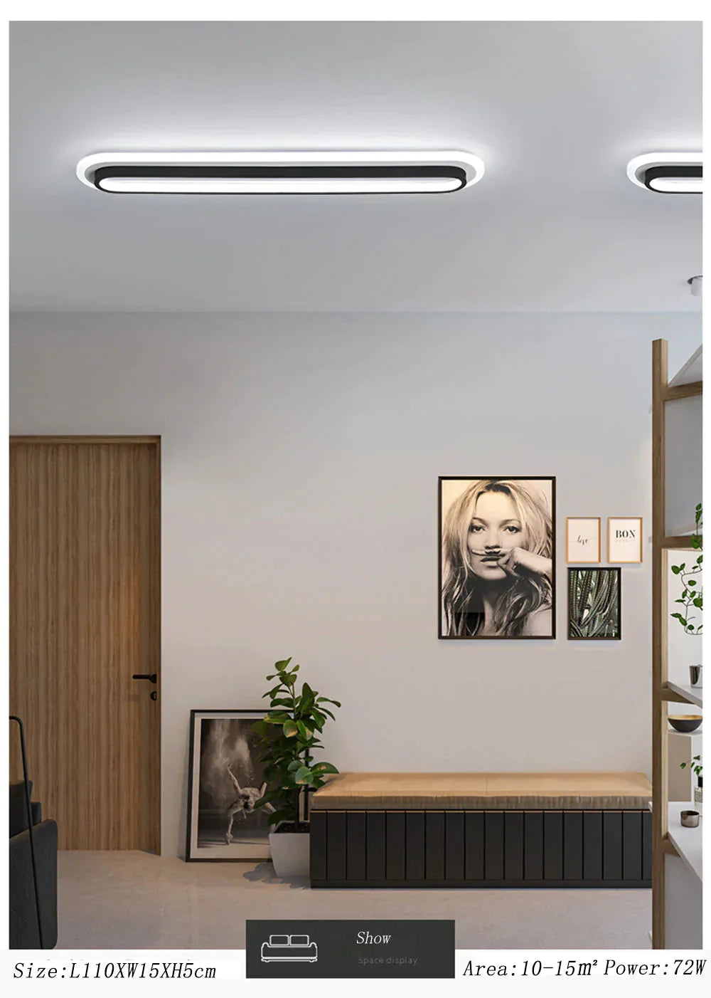 Modern Led Ceiling Lights For Living Room Bedroom Study Corridor White Black Color Surface Mounted